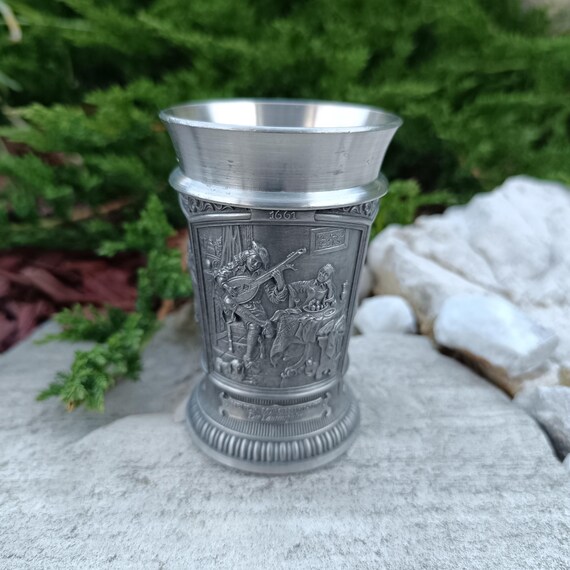 Vintage WMF Zinn Pewter Mug With Relief Scenes From Dutch Old