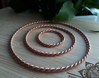 Copper Tensor Ring Trio Set of Lost Cubit Tensor Ring Sacred Royal Cubit Tensor Ring New Cubit Measure Tensor Ring  Copper Rings 144 MHZ 177