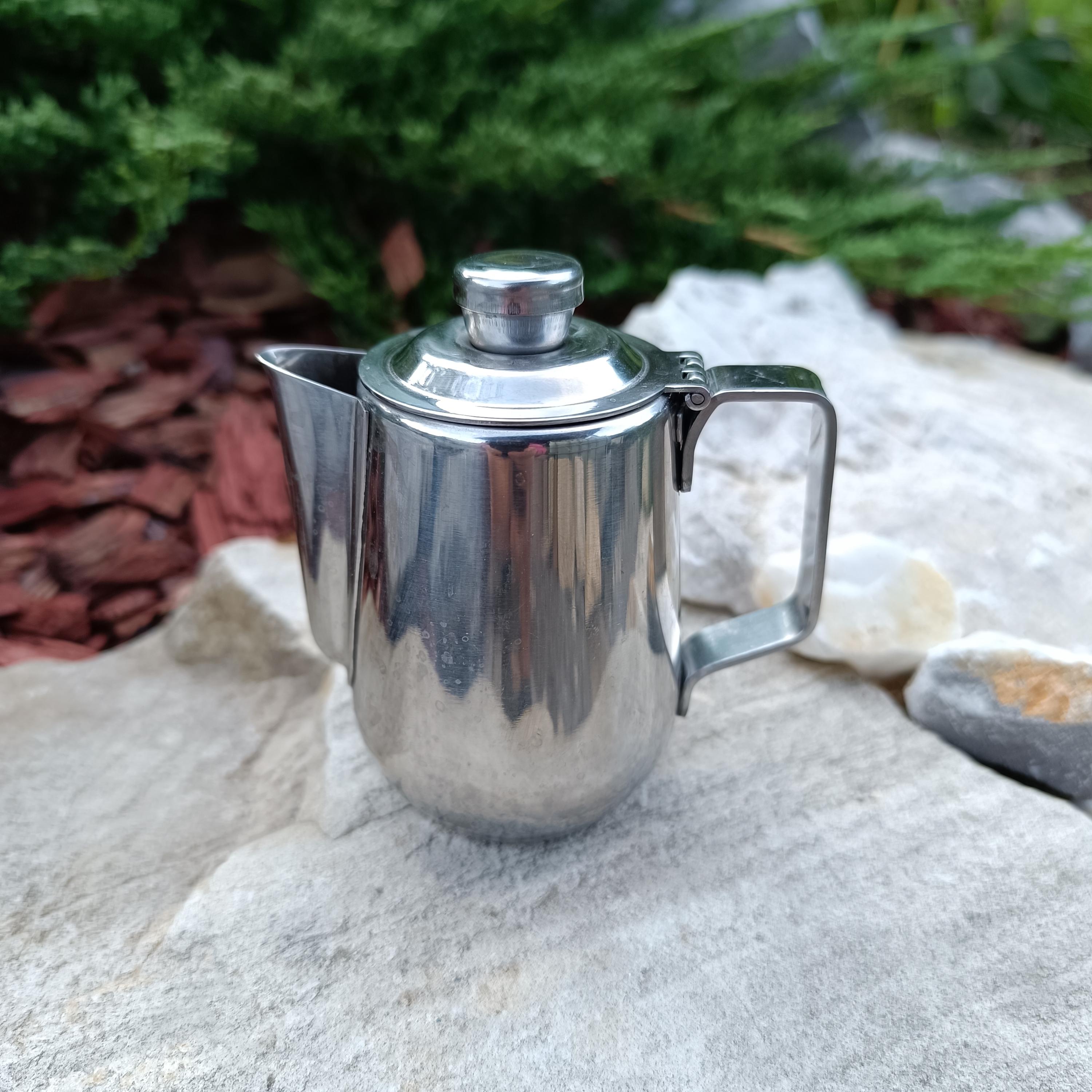 Vintage Stainless Steel Milk Jug or Creamer Milk Pot With Lid