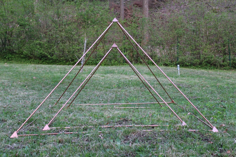 Pyramid Copper Rods Large Giza Copper Energy Pyramid, Giza Geometry Pyramid for Meditation ...