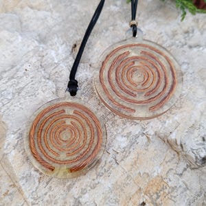 Multi-Wave Lakhovsky Oscillator Necklace 3D Printed Core  Copper Wires Insert Amulet Pendant Necklace  Lakhovsky MWO Pendant size