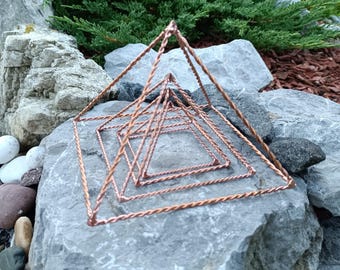 Empowerment Energy 188Mhz Giza Copper Tensor Ring Pyramid Grounding Harmonizing \stabilizing Balance Meditation Sleep Healing Water charging