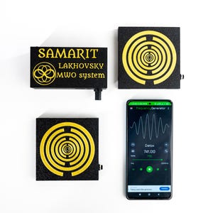 Lakhovsky MWO system of 2 passive Lakhovsky antennas & 2 PEMF coils in kit with frequency amplifier, set for vibration healing, device