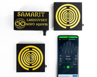 Lakhovsky MWO system of 2 passive Lakhovsky antennas & 2 PEMF coils in kit with frequency amplifier, set for vibration healing, device