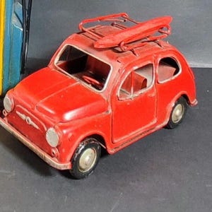 Red Car  Vintage Car Old Metal Model Toy Auto Gift Old School Idea Tin Vintage Car  Model