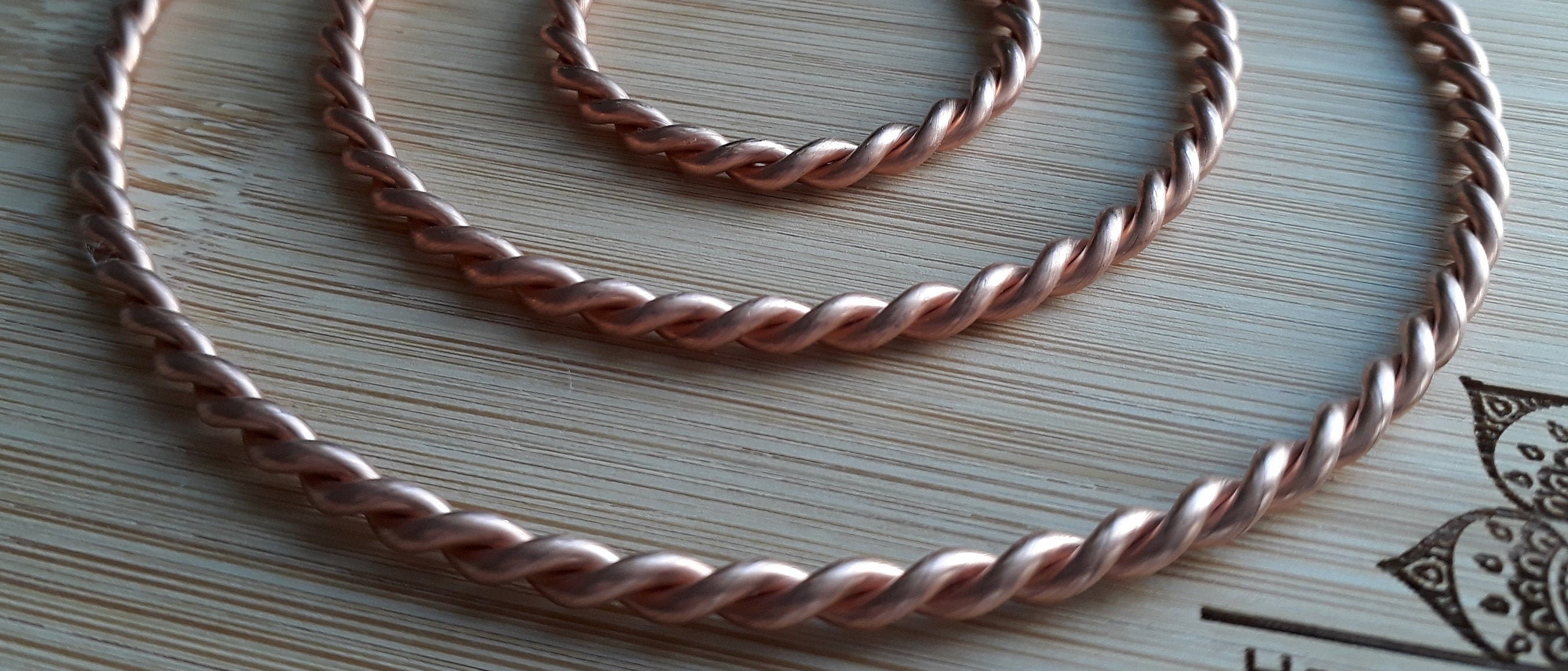 Trio 188 Mhz Empowerment Cubit Copper Tensor Rings Set of Rings 1/9, 1/ ...