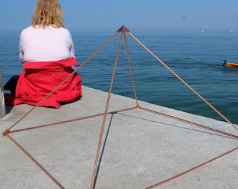 瞑想用ピラミッド 瞑想 ピラミッド ヒーリング コッパー ギザ 銅管 銅 瞑想用ピラミッド（銅パイプ製）