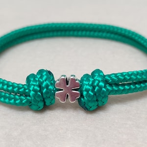 Silver Clover Good Luck Adjustable Paracord Braceletn , Casual Bracelet Mens Womens Gift Friendship Paracord Bracelet