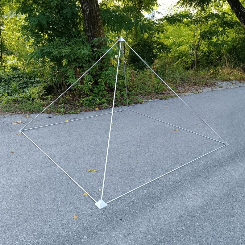 Colossus Aluminum Sacred Giza Geometry Energy Pyramid for Meditation, Grounding, Harmonizing, Stabilizing, Sleeping, Healing, Water charging base 200*200 cm