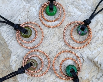 Heart Balancer Duo - 144, 177 MHz Green Gemstone Bead  for Anahata Chakra Duo Tensor Rings Lost Cubit, Sacred Royal Cubit, Necklace