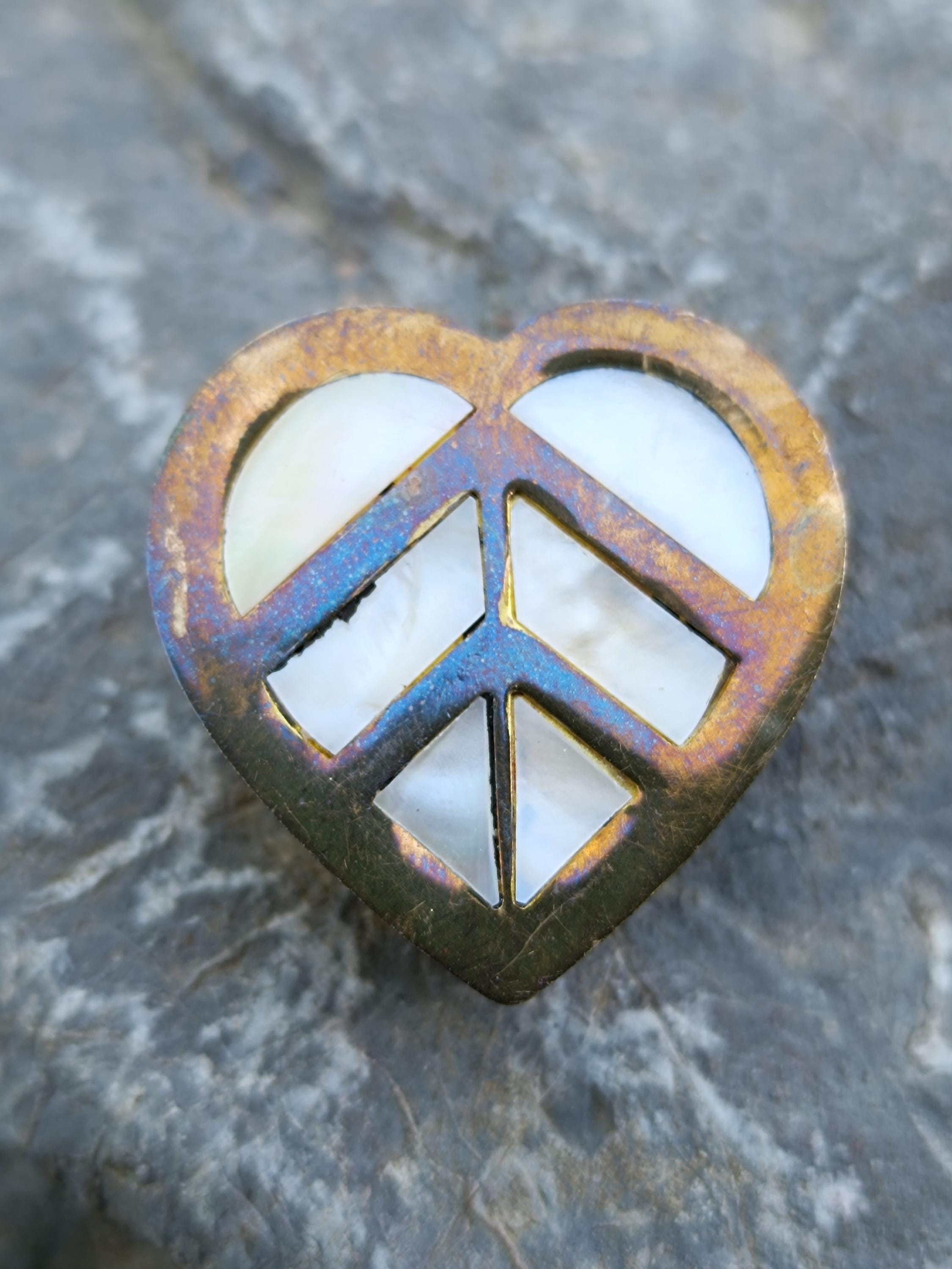 Vintage Brass Stuff Jewelry Pill Round Box decorated with pearl Italian Design from 1920 round 5 cm, heart 4 cm, square 4 cm