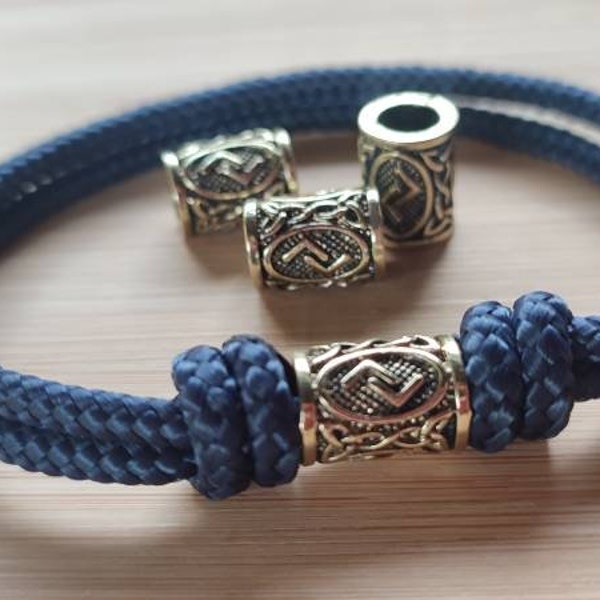 Viking Rune Jera antieke broze kraal hanger charme verstelbare paracord armband vrouwen casual armband verjaardag cadeau vriendschap armband