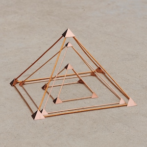 Small Copper Giza Energy Pyramid, Giza Geometry Pyramid for Meditation Grounding Harmonizing Stabilizing Sleeping Healing Water charging