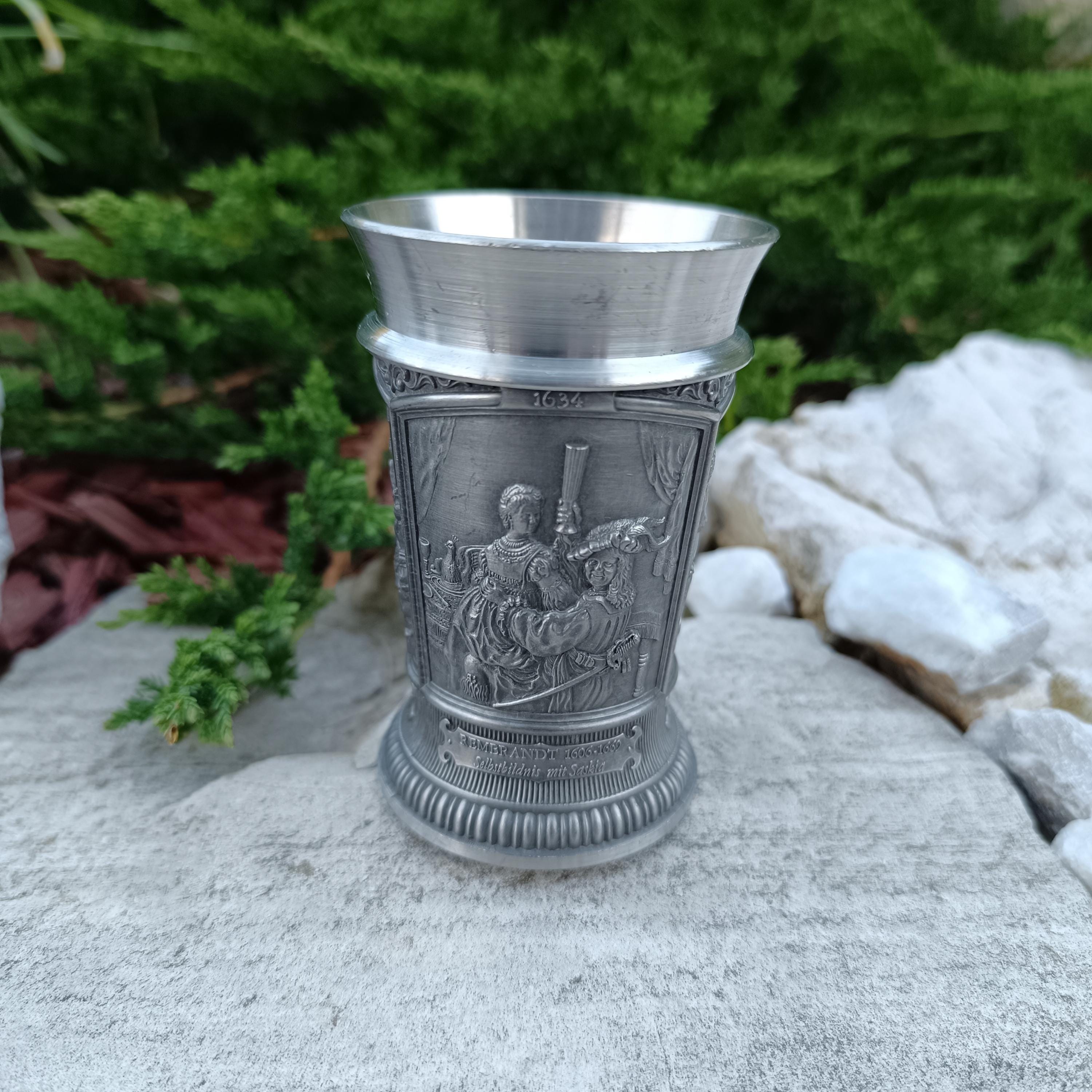 Vintage WMF Zinn Pewter Mug With Relief Scenes From Dutch Old