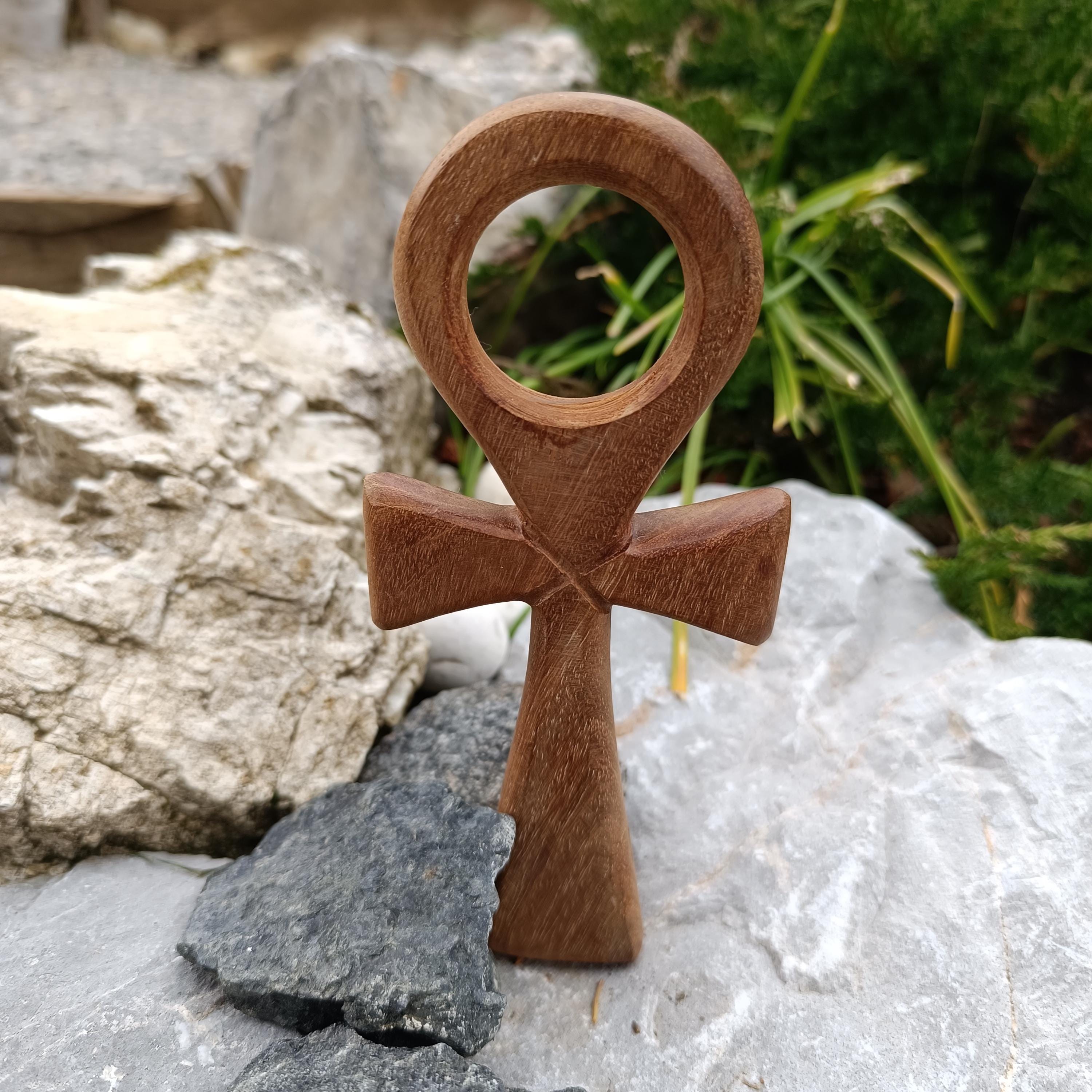 Vintage Egyptian Wooden Ankh 8*17* 1.5 Cm/ 3.2*6.6*0.6inch Wall