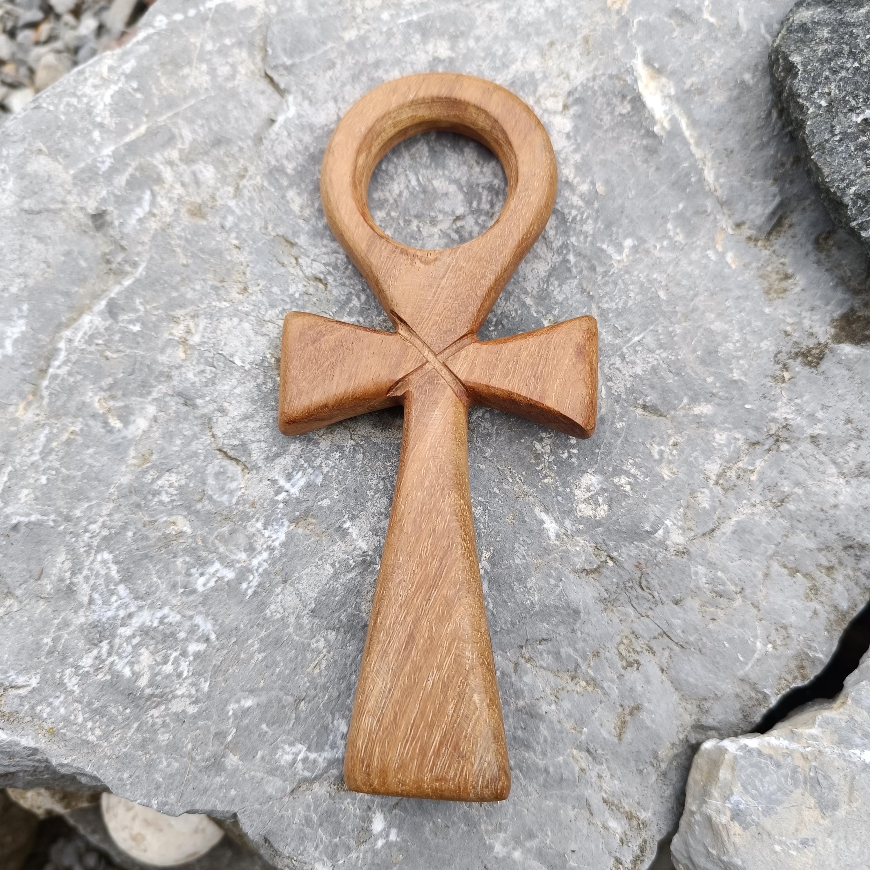 ◎ANKH ORIGINAL ウクリュー 500g Vintage Egyptian Wooden Ankh 8*17* 1.5 Cm/ 3.2*6.6*0.6inch Wall