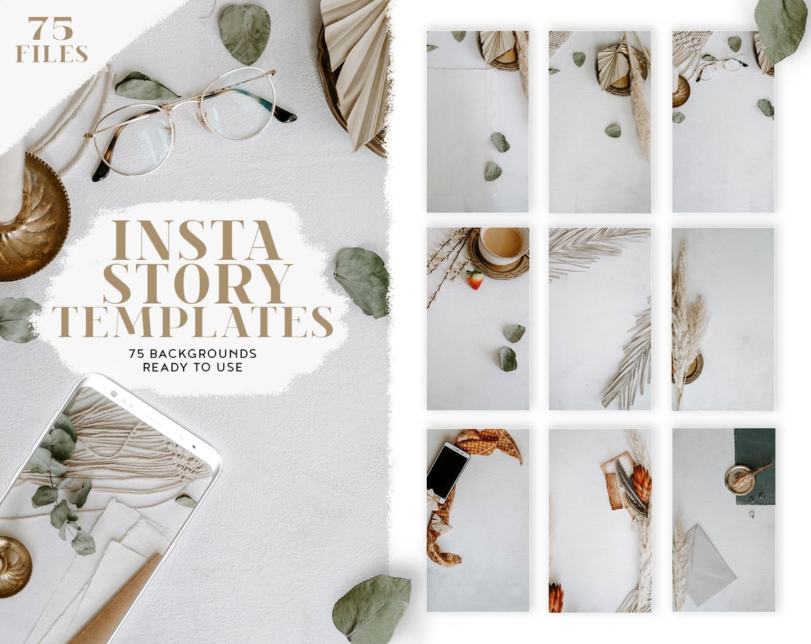 75 Insta Story Templates Backgrounds Instagram Stories Boho Etsy