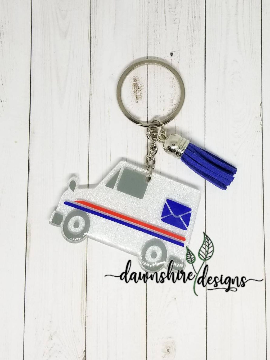 Mail truck keychain. Postal worker keychain. Post office Etsy