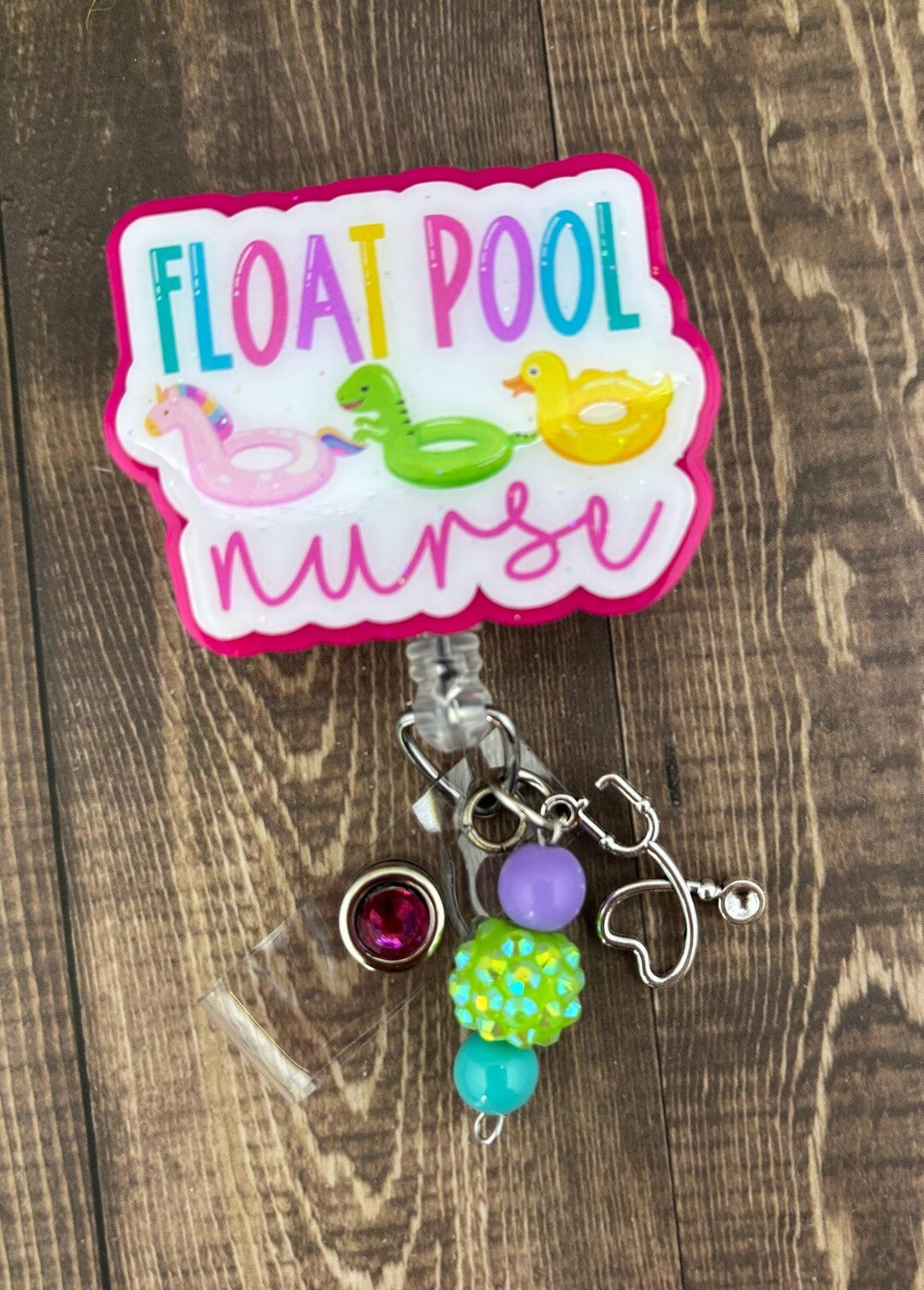 Floating Badge Float Nurse Badge Reel, Float Pool Nurse, Acrylic Badge, Handmade - Etsy