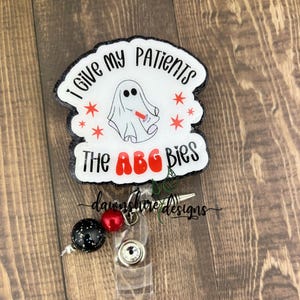 Funny RT Badge Reel: Glitter Acrylic Respiratory Therapy Badge Holder