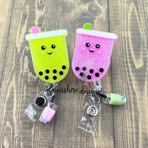Boba Tea Badge Reel Bubble Tea Badge Reel. Nursing Badge Etsy