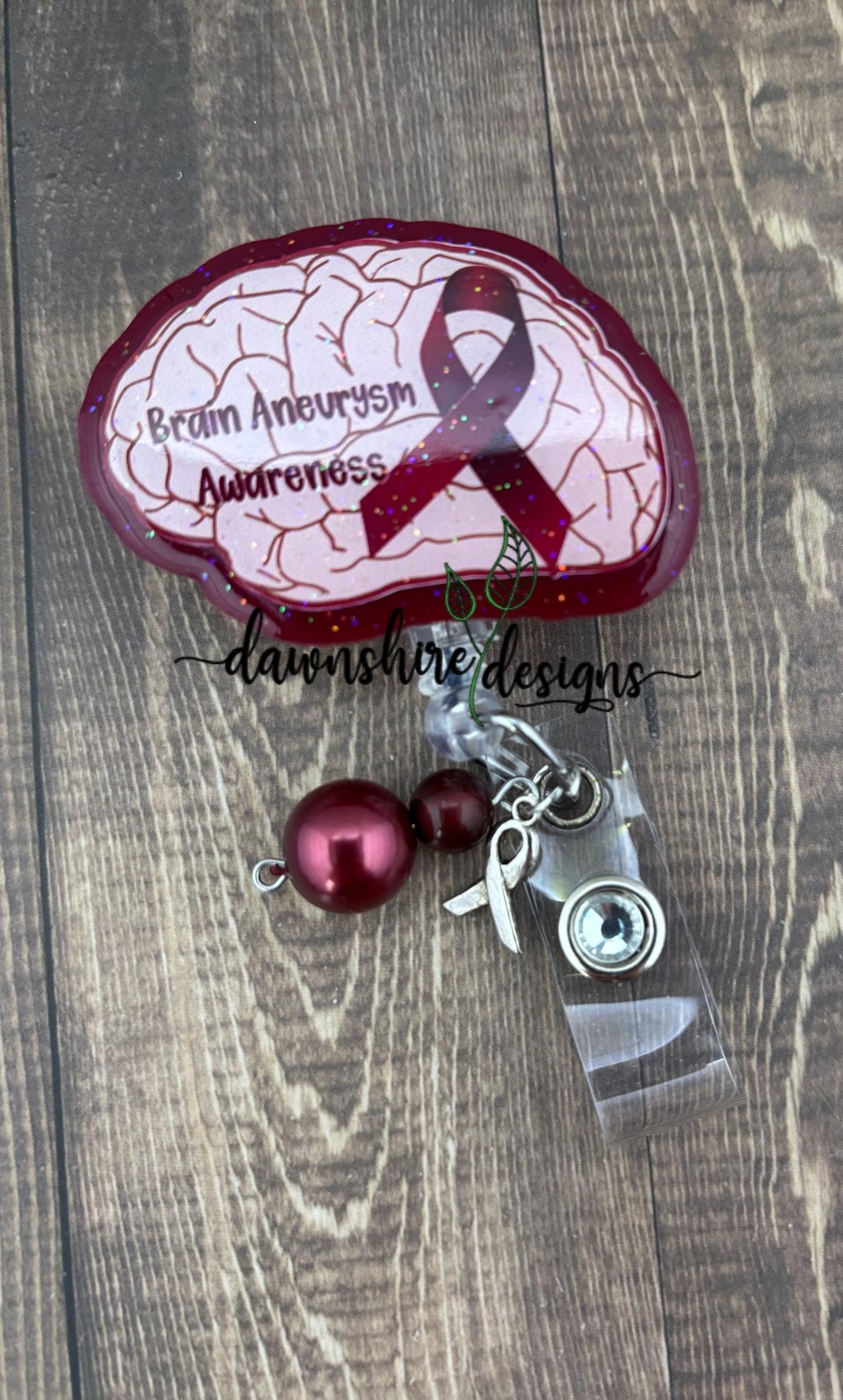 Brain Aneurysm Badge, Burgundy Ribbon Awareness Badge, Medical Badge ...