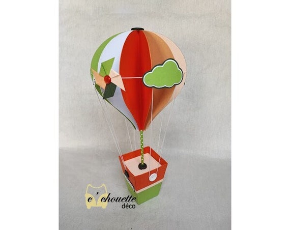 marque place montgolfière, contenant dragées montgolfière, boite dragées,  décoration de table thème montgolfière, décoration mariage, décoration