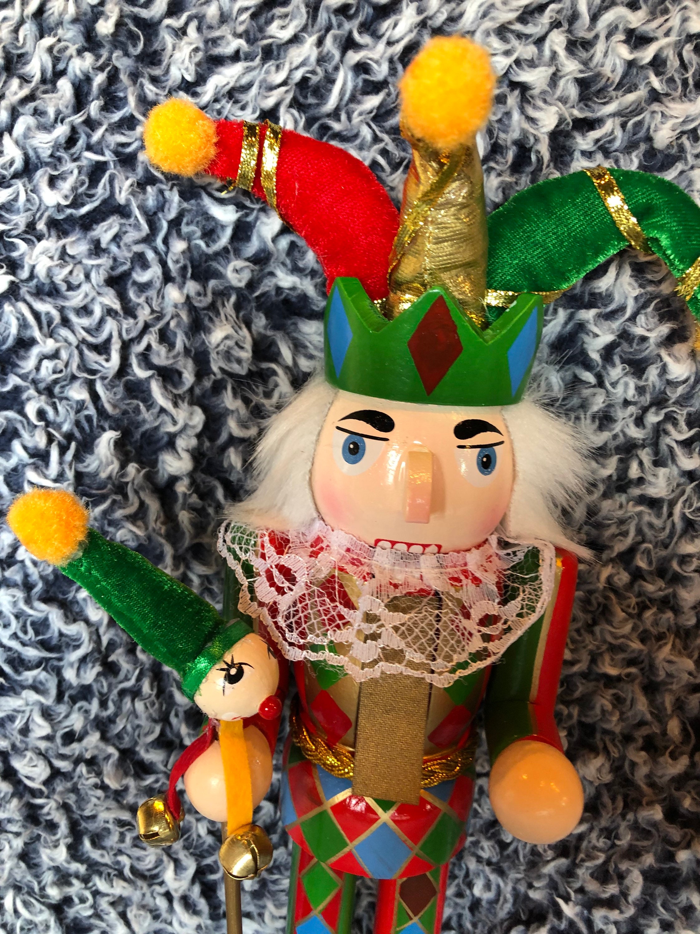 Nutcracker Jester Harlequin 12 Inch Wooden Nutcracker Etsy