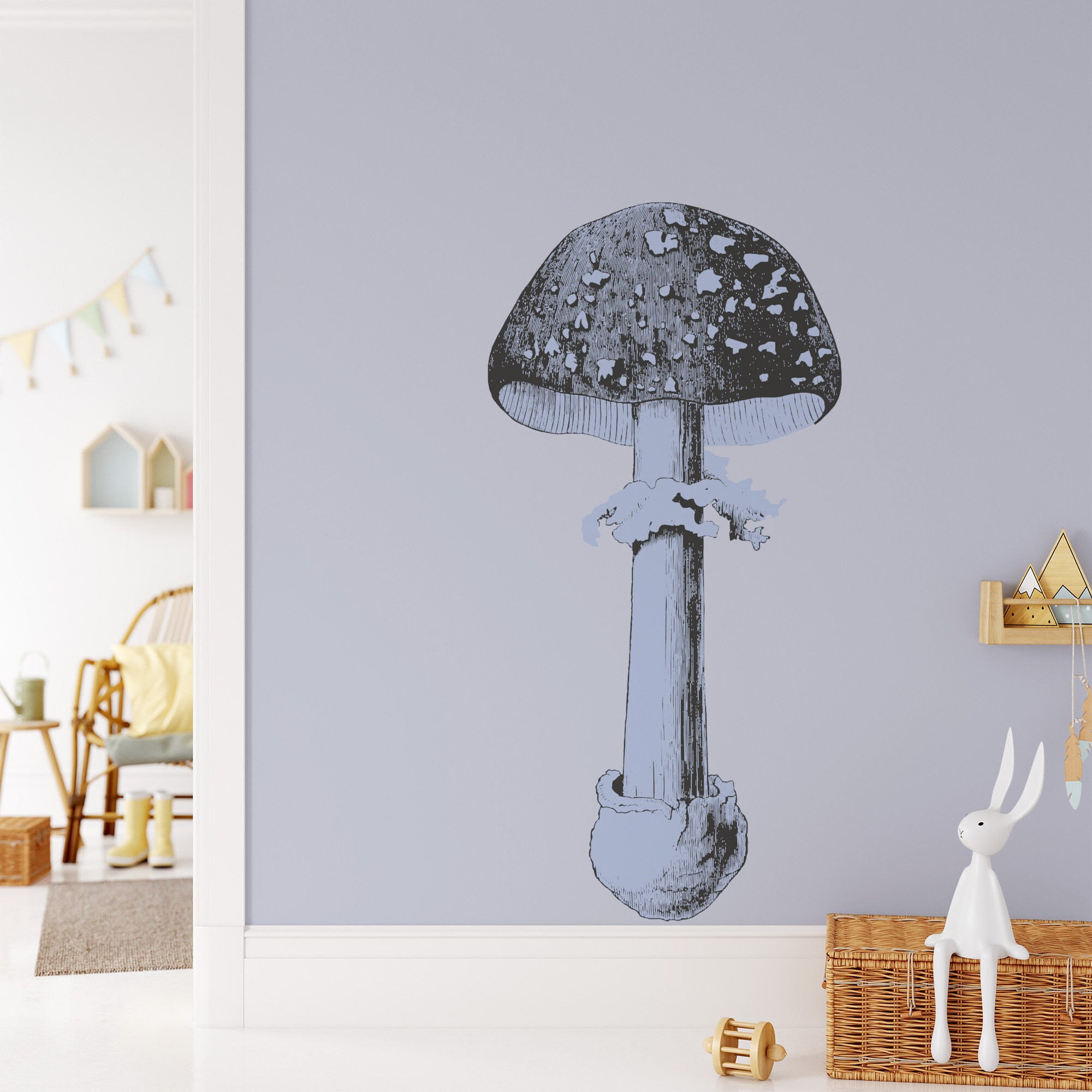wondever Autocollants muraux en forme de champignon fée avec ailes pour  chambre d'enfant, chambre de bébé, chambre à coucher