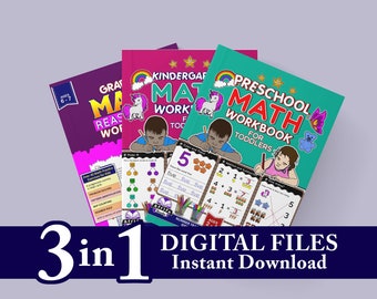 Cuaderno de ejercicios de matemáticas para preescolar: niños pequeños, jardín de infantes y 1.er grado (PDF)