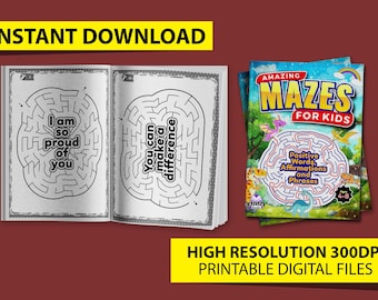 Mazes for Kids Ages 4-8: Positive Words & Problem-Solving (Digital Download)