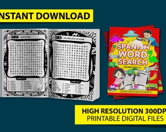 Spanish Word Search for Kids Ages 8-12 (PDF)