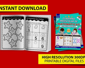 Spanish Preschool Math Workbook: Toddler Learning Activities (PDF)