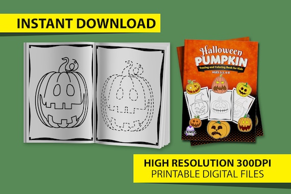 Halloween Pumpkin Tracing and Coloring Book for Kids Holiday
