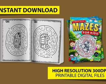 Garbage Trucks Maze Book for Kids: Fun Puzzles & Coloring (PDF)