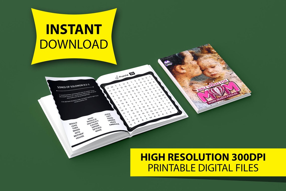 Bible Word Search Puzzle Printable PDF, Bible Verses for Mom, Dad ...
