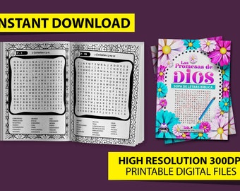Spanish Bible Word Search: Promises of God, Large Print (Digital Download)