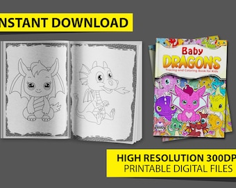 Baby Dragons Coloring Book: Tracing Activity Book (PDF Files)