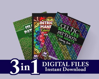 Intricate Mandala Coloring Book for Adults, Islamic Patterns, Celtic Seamless Patterns, Coloring Sheets PDF, Printable Coloring Pages