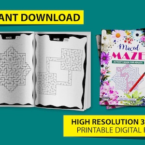 Mixed Maze Activity Book for Adults Large Print Brain Games and Challenging Puzzles for Clever Kids, Hours of Fun and Relaxation Printables