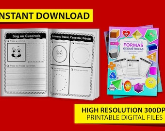 Spanish Geometric Shapes Worksheet: Tracing & Coloring (PDF)