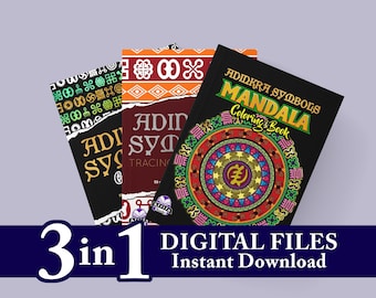 Adinkra Symbols Coloring Pages: Mandala Coloring Book (PDF)