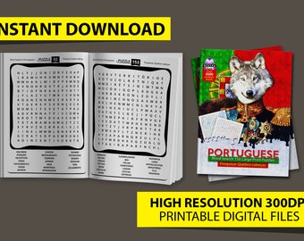 Sopa de letras en portugués: 150 palabras en letra grande (PDF imprimible)