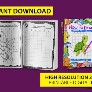How To Draw Amazing Ocean Animals for Kids Ages 8-12 Fun and Easy Step-by-Step Drawing Activity Book for Kids. Learn to Draw Aquatic Animals