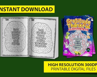 Gratitude Maze Activity Book: Thankful Affirmations for Kids (Digital Download)