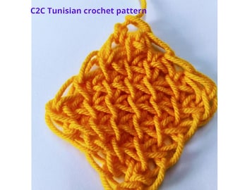 C2C Corner to Corner Tunisian crochet pattern