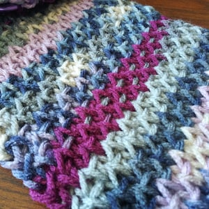 Tunisian crochet twisted knit mix #1 easy beginner crochet pattern crochet scarf pattern crochet blanket