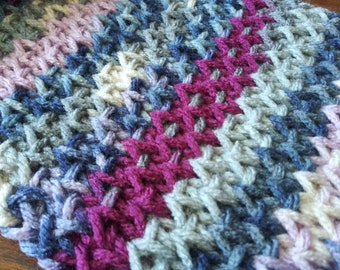 Tunisian crochet twisted knit mix #1 easy beginner crochet pattern crochet scarf pattern crochet blanket