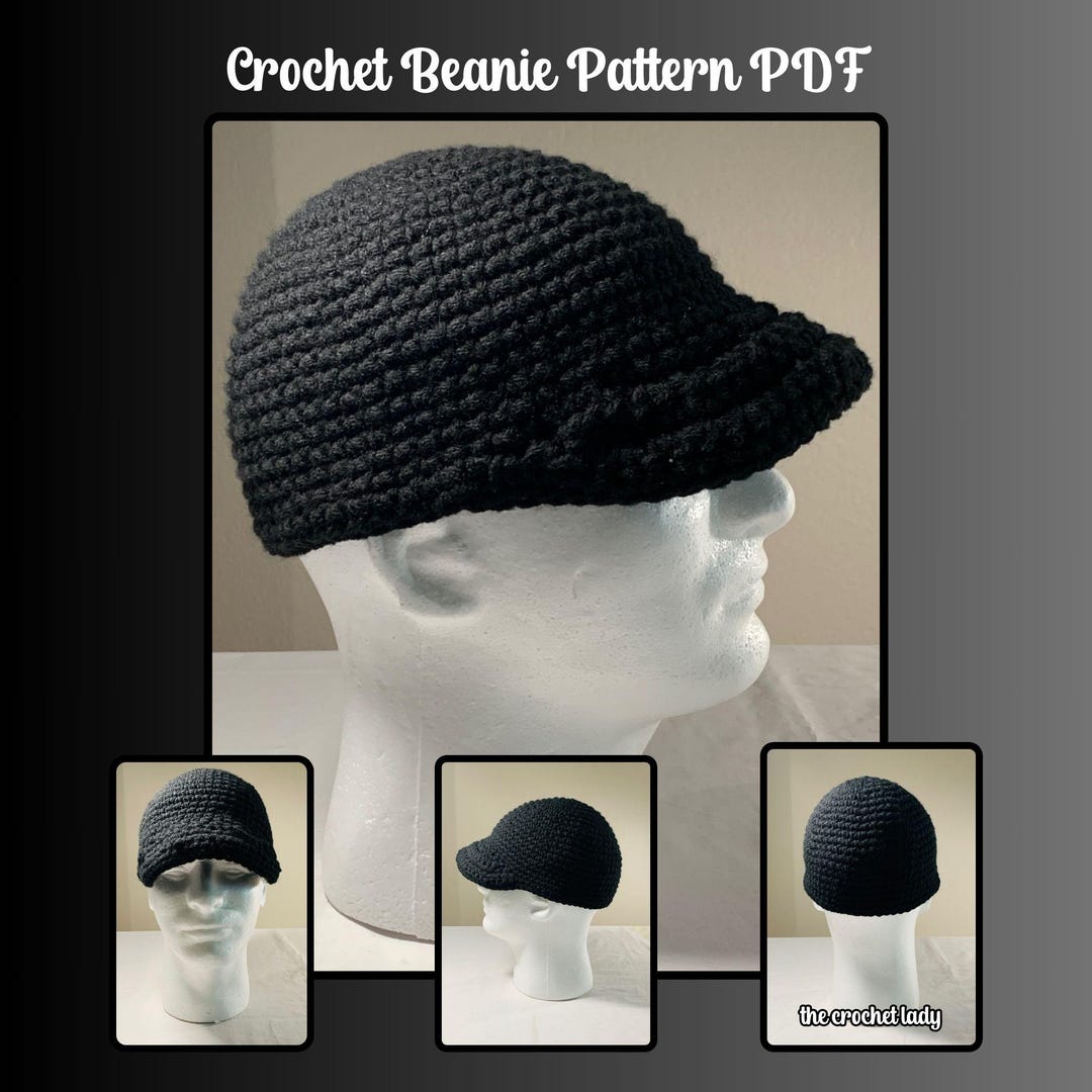 Crochet Beanie Hat PDF Pattern for Beginners | Crochet Beanie Hat With ...