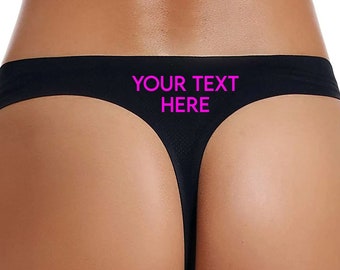 Your Text Name Personalised Thong Custom Her Valentines Gift Thong Personalised Panties For Bride To Be Gift Bridal Shower Gift U25